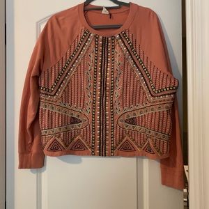 Urban rust beaded sweatshirt